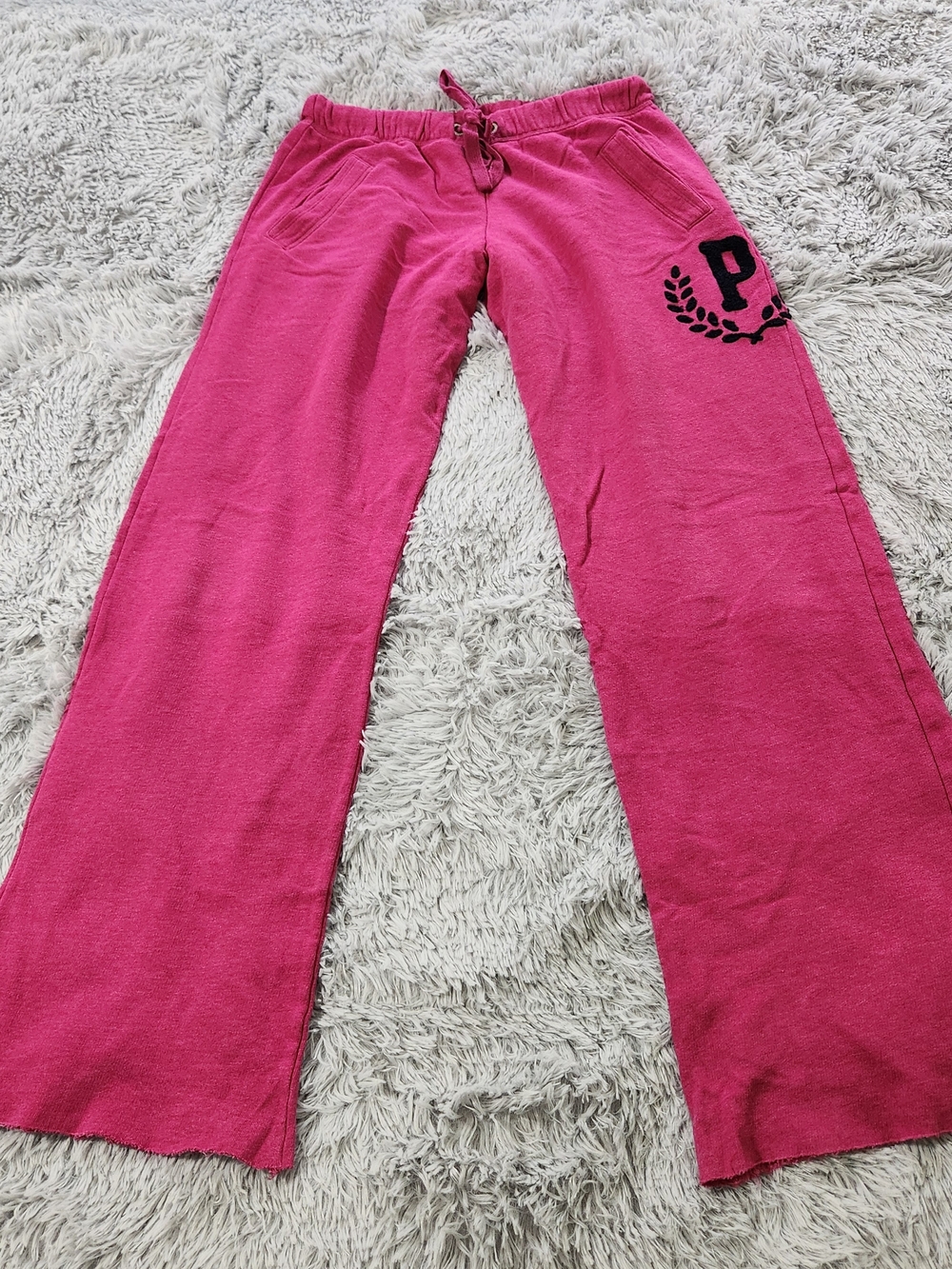 Victoria's Secret PINK Fuschia Wide Leg Logo Sweatpants